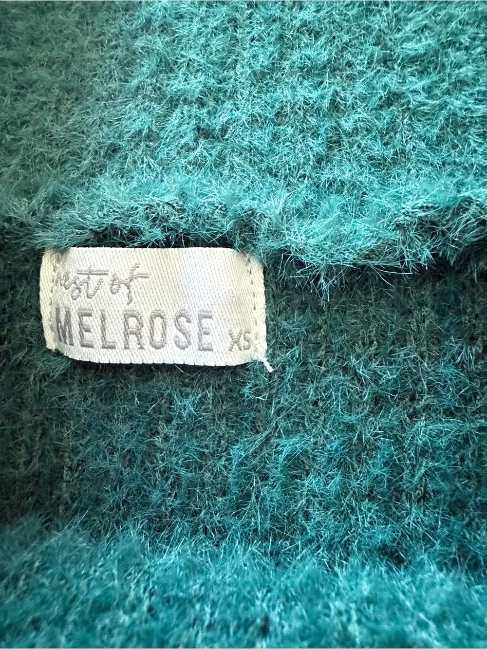 Tillys West of Melrose Off-Shoulder Fuzzy Knit Long-sleeve Sweater in Dark Green